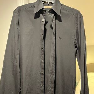 Mens Burberry Brit black button down dress shirt